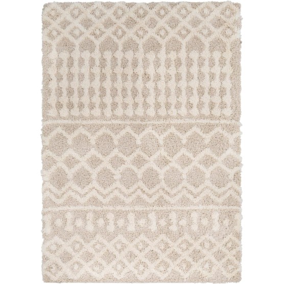 Hapsburg Moroccan Shag Area Rug, 5'3" x 7'3", Beige