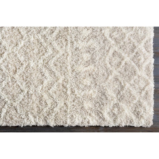 Hapsburg Moroccan Shag Area Rug, 5'3" x 7'3", Beige
