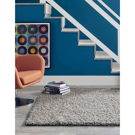 Cozy Solid Shag Collection Rug – 8' x 10' Cloud Gray Shag Rug Perfect for Living Rooms, Large Dining Rooms, Open Floorplans