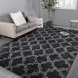 8x10 Shag Large Area Rugs for Living Room, Dark Grey Modern Super Soft Bedroom Carpet, Moroccan Luxury Geometric Plush Fluffy Rug for Kids Nursery Girls Room Indoor Home Decor