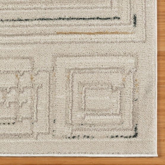 Indoor High-Low Area Rugs | Durable, High-Traffic, Non-Shedding & Stain Resistant | Vania, Cream, 5x7 Standard, 27324